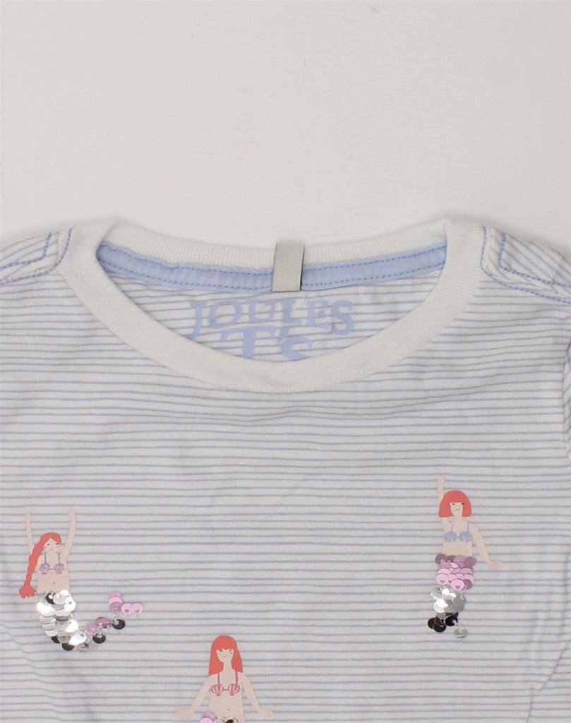 JOULES Girls T-Shirt Top 3-4 Years Blue Pinstripe Cotton Nautical | Vintage Joules | Thrift | Second-Hand Joules | Used Clothing | Messina Hembry 