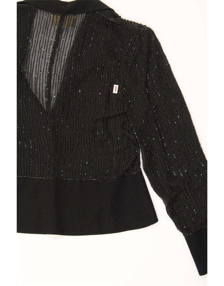 VINTAGE Womens Bolero Jacket IT 42 Medium Black Vintage Vintage and Second-Hand Vintage from Messina Hembry 