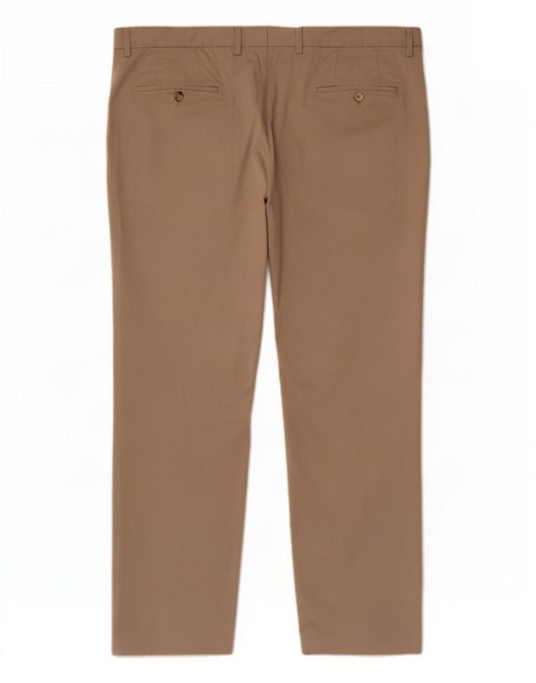 Hugo Boss Mens Straight Chino Trousers W38 L30 Beige Cotton