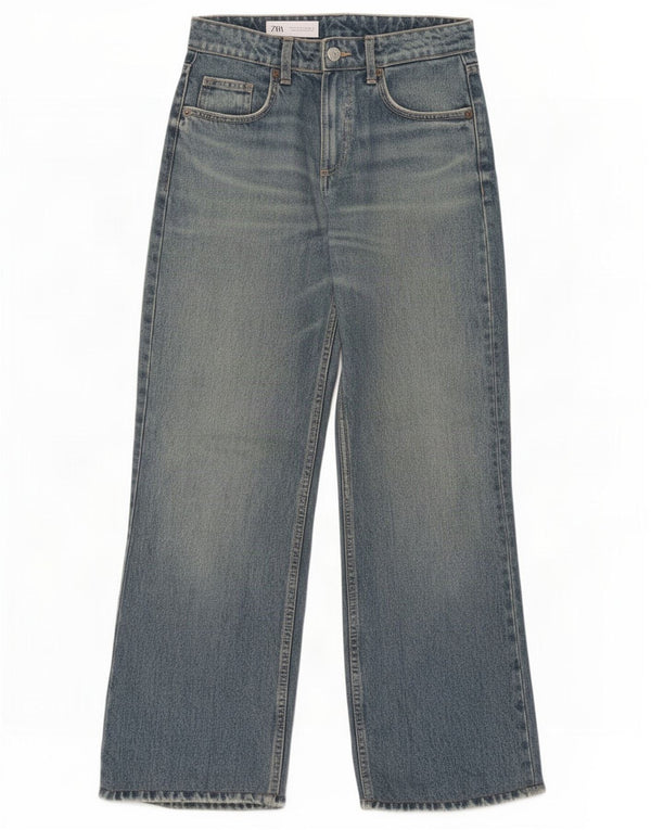 Zara Womens Wide Leg Jeans EU 34 2XS W24 L27 Blue Cotton