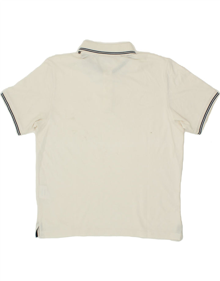 CHAMPION Mens Polo Shirt Medium Off White Cotton Vintage Champion and Second-Hand Champion from Messina Hembry 