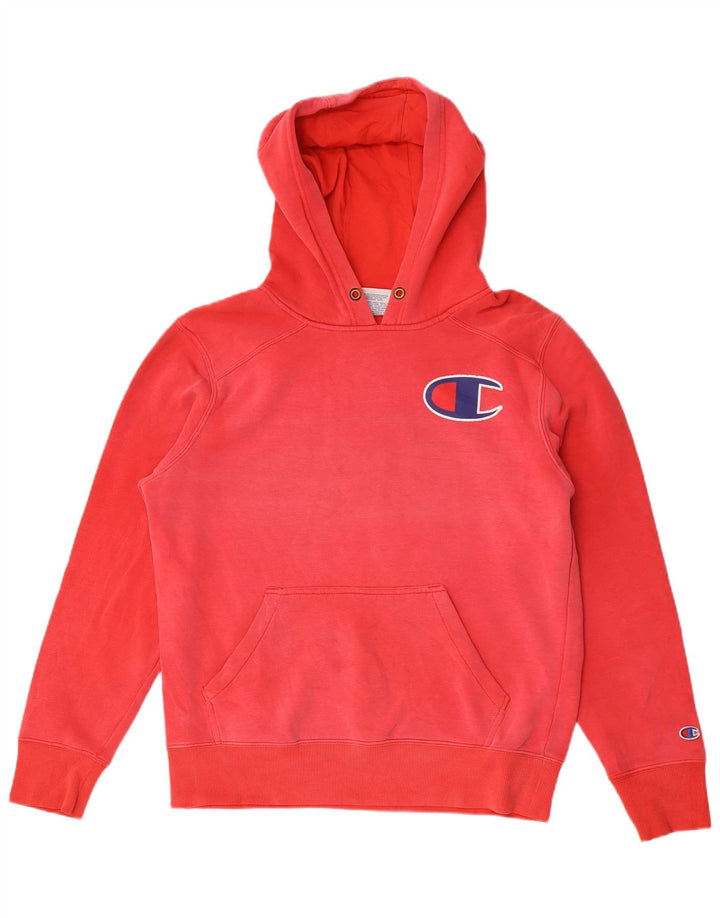 Champion Mens Graphic Hoodie Jumper Medium Red Cotton