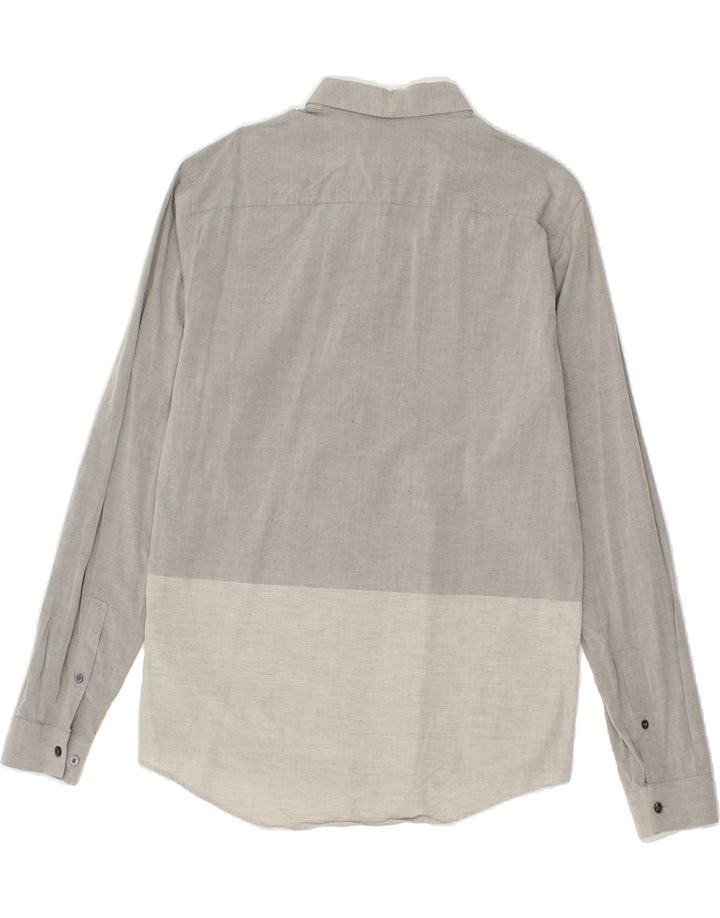 COS Mens Shirt Size 41 Medium Grey Colourblock Lyocell Vintage Cos and Second-Hand Cos from Messina Hembry 