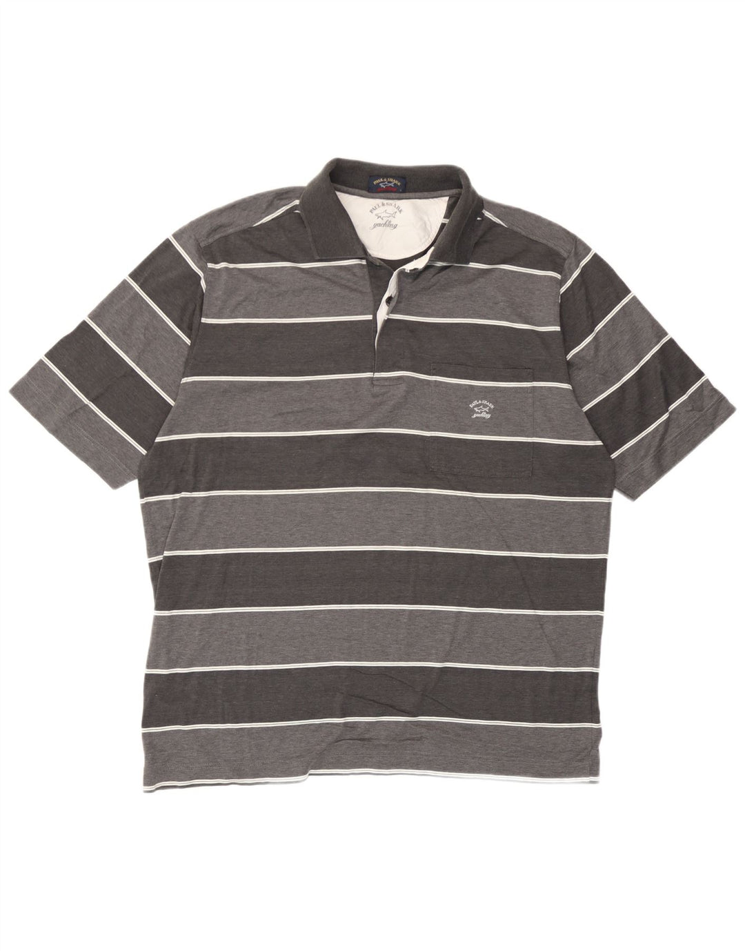 Paul & Shark Mens Polo Shirt Large Grey Striped