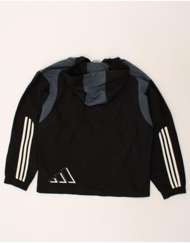 ADIDAS Mens Graphic Hooded Tracksuit Top Jacket UK 36/38 Small Black | Vintage Adidas | Thrift | Second-Hand Adidas | Used Clothing | Messina Hembry 