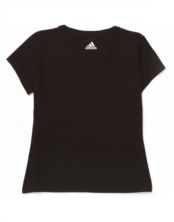 Adidas Womens Graphic T-Shirt Top UK 12 Medium Black