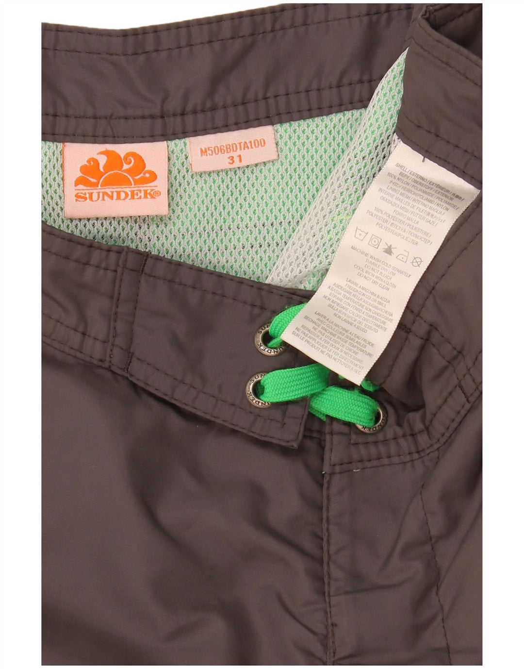 Sundek Mens Swimming Shorts Medium Grey Colourblock Polyester