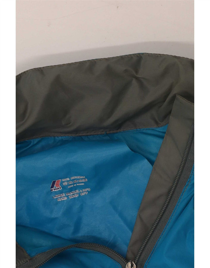 K-Way Mens Rain Jacket UK 40 Large Blue Colourblock Polyamide
