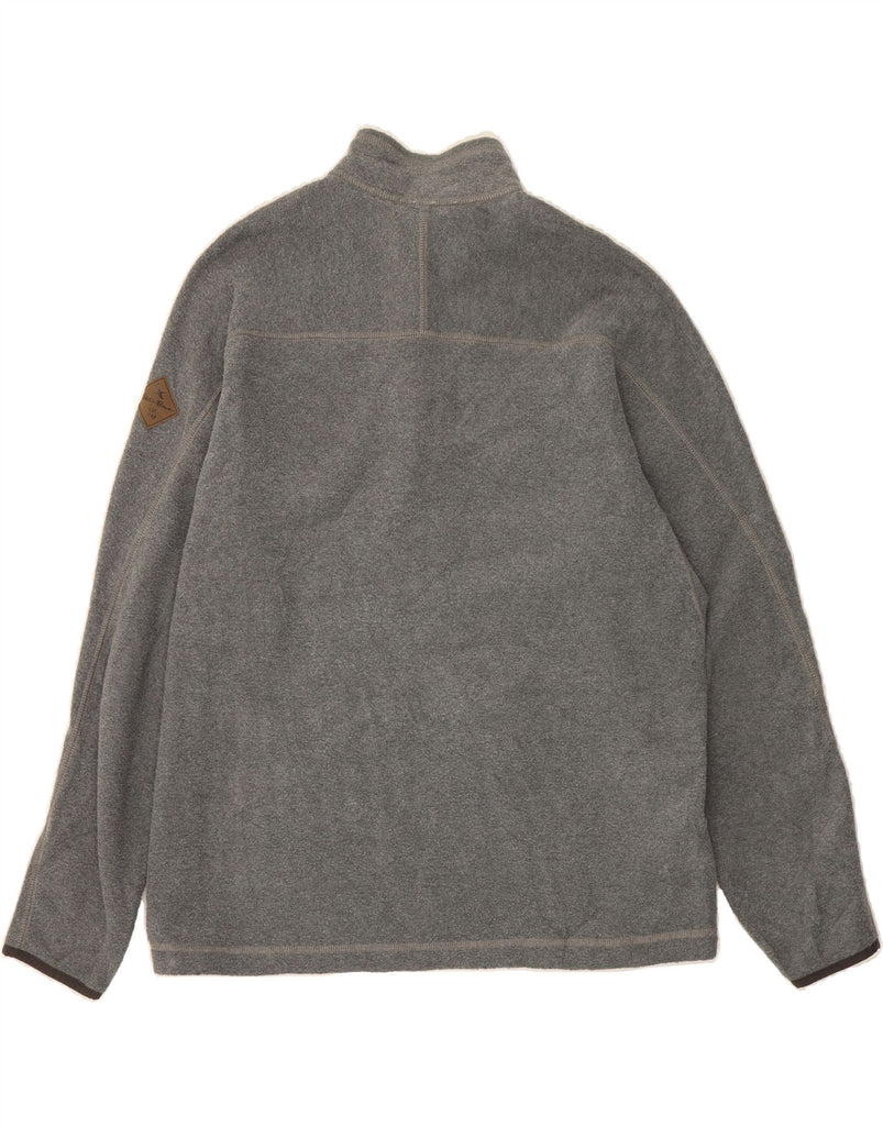 EDDIE BAUER Mens Zip Neck Fleece Jumper Large Grey Polyester Vintage Eddie Bauer and Second-Hand Eddie Bauer from Messina Hembry 