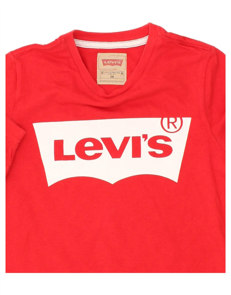 LEVI'S Boys Graphic T-Shirt Top 9-10 Years Red Cotton | Vintage Levi's | Thrift | Second-Hand Levi's | Used Clothing | Messina Hembry 