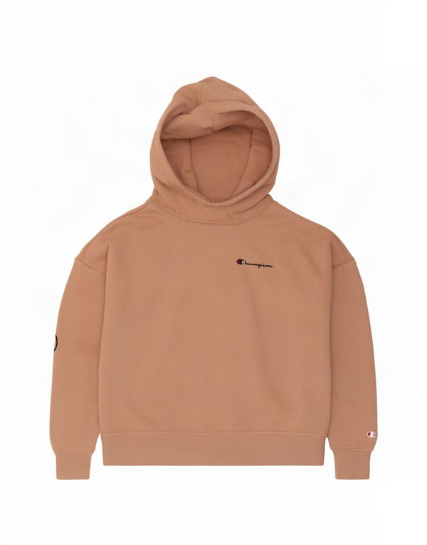 Champion Womens Crop Oversized Hoodie Jumper UK 14 Medium Pink Cotton