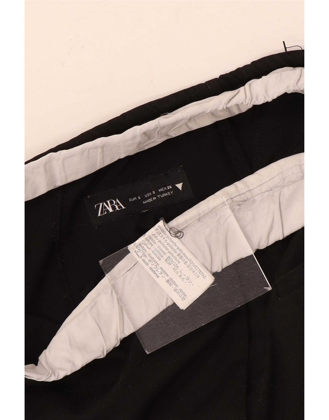 Zara Womens Wide Leg Trousers Small W26 L30 Black Polyester