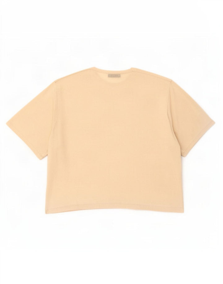 Zara Womens Oversized T-Shirt Top UK 10 Small Off White Viscose
