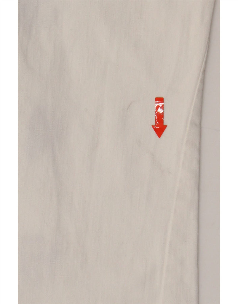 DESIGUAL Womens Slim Cropped Trousers W26 L24 White Floral Cotton Vintage Desigual and Second-Hand Desigual from Messina Hembry 