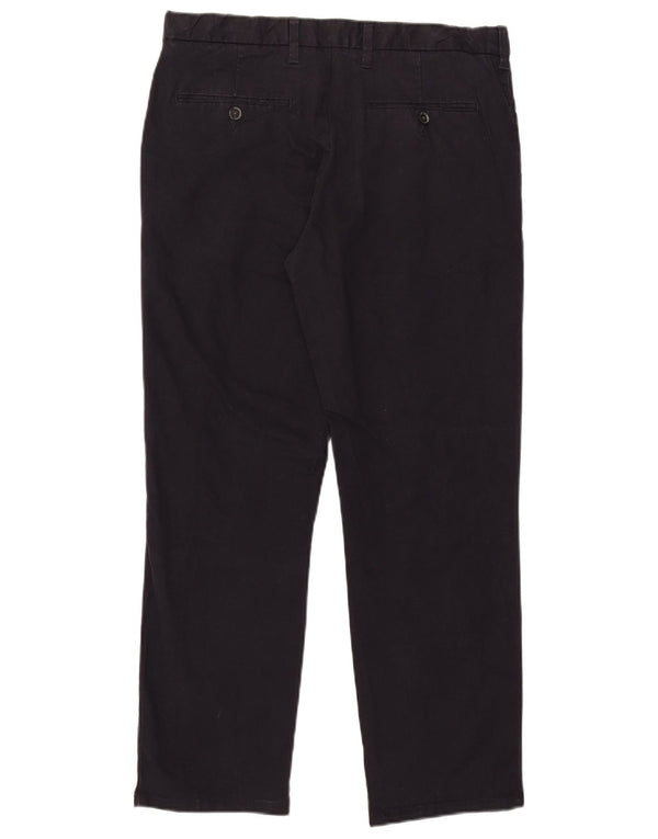 Marks & Spencer Mens Regular Chino Trousers W34 L29 Black Cotton
