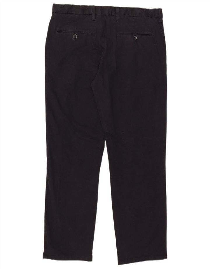 Marks & Spencer Mens Regular Chino Trousers W34 L29 Black Cotton