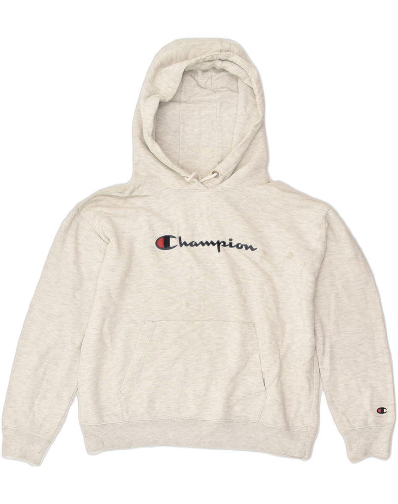 CHAMPION Mens Loose Fit Graphic Hoodie Jumper XS Grey Cotton | Vintage Champion | Thrift | Second-Hand Champion | Used Clothing | Messina Hembry 