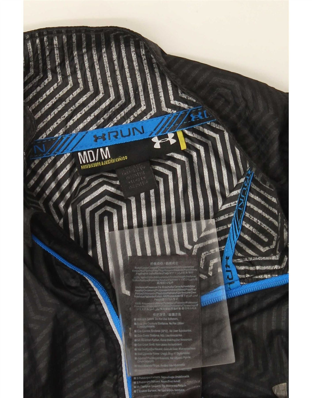 Under Armour Mens Rain Jacket UK 38 Medium Black Colourblock Nylon