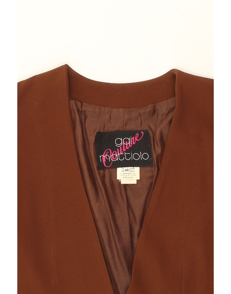 GAI MATTIOLO Womens Short Sleeve 1 Button Blazer Jacket IT 44 Medium Brown | Vintage Gai Mattiolo | Thrift | Second-Hand Gai Mattiolo | Used Clothing | Messina Hembry 