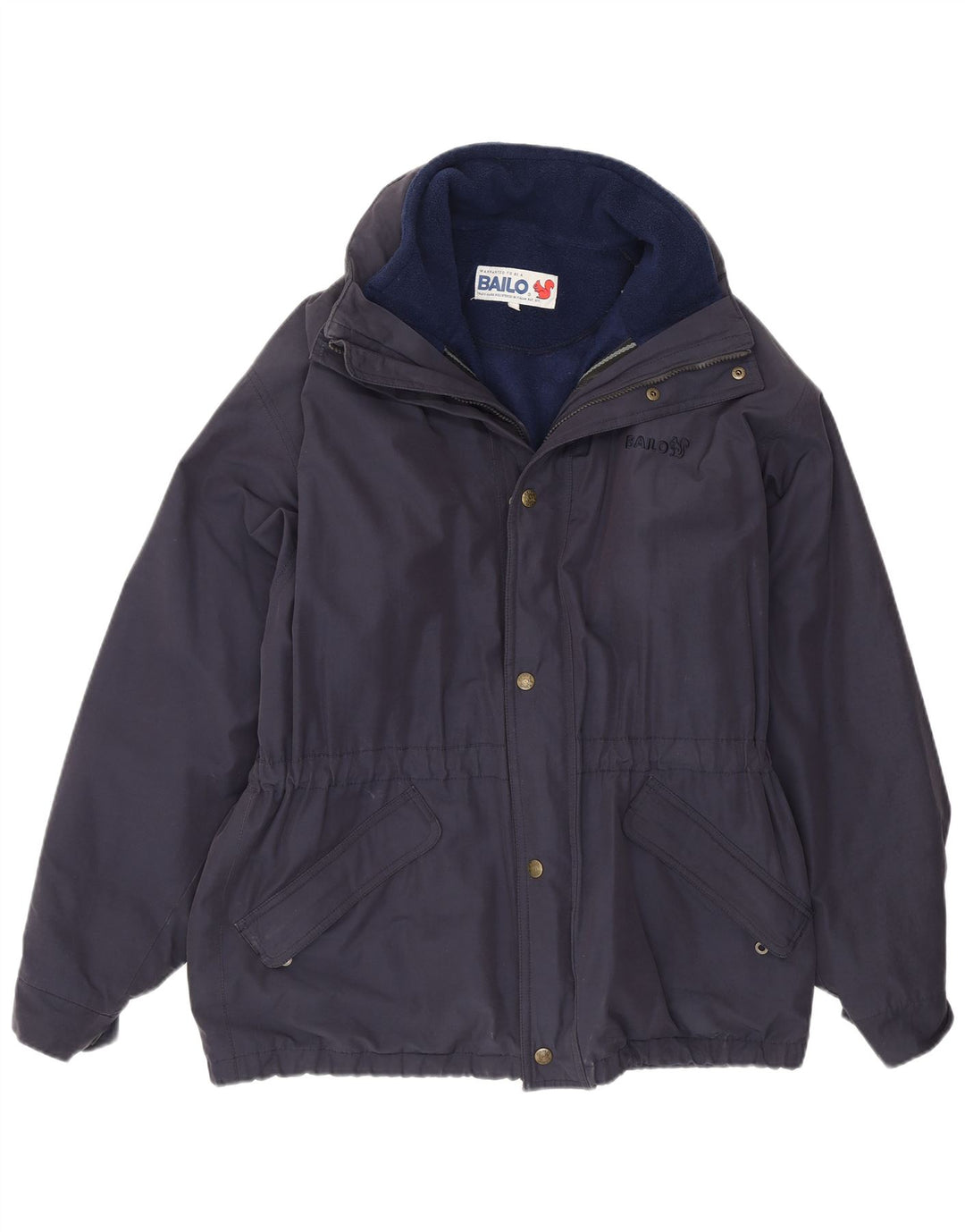 Bailo Mens Hooded Windbreaker Jacket IT 46 Small Navy Blue Cotton