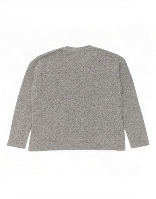 Zara Girls Top Long Sleeve 11-12 Years Grey Flecked Polyester