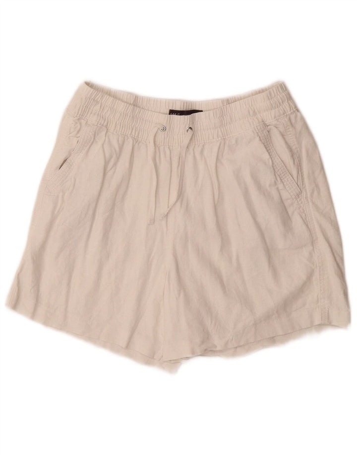 Marks & Spencer Womens Chino Shorts UK 10 Small W28 White Linen