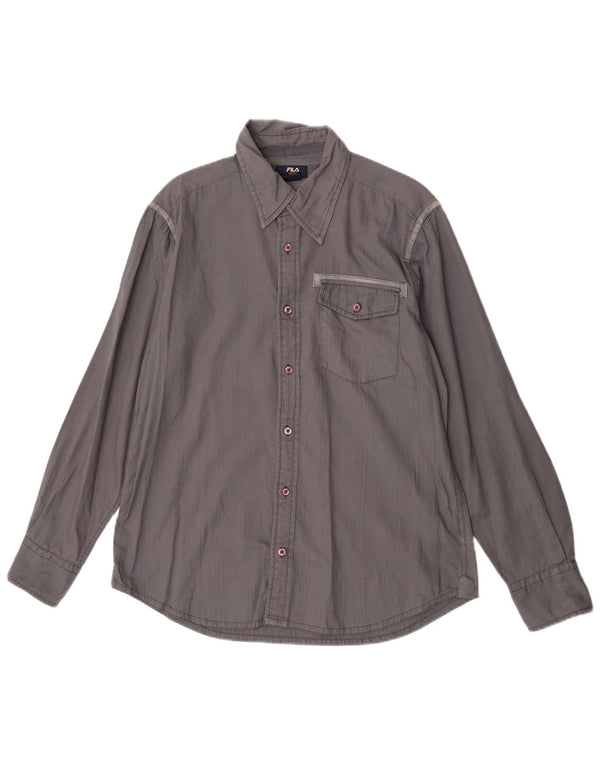 Fila Mens Shirt Medium Grey Cotton