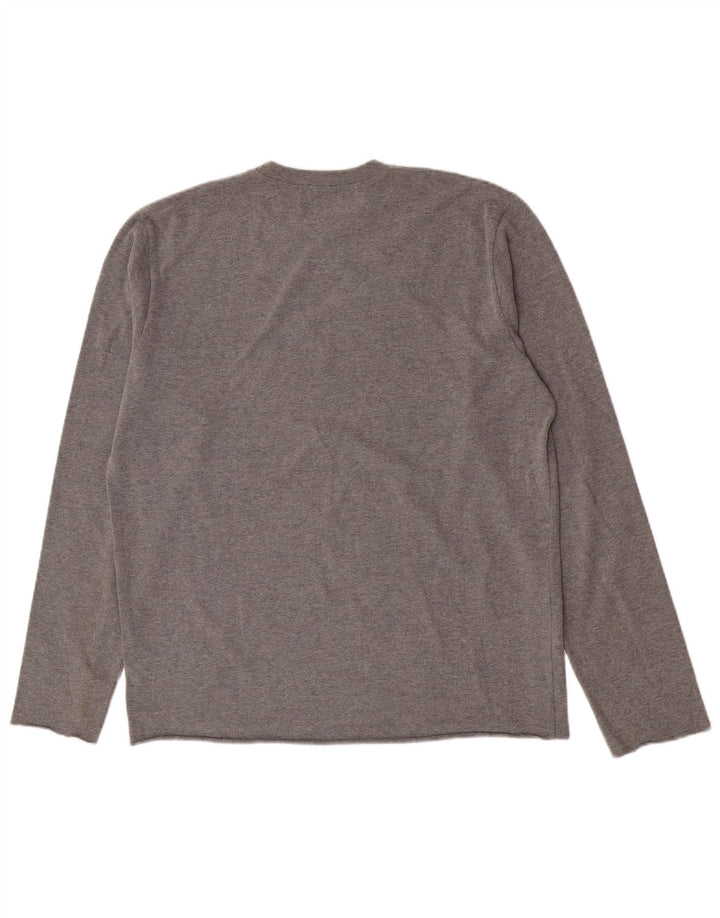 Converse Mens Top Long Sleeve Large Grey Flecked Cotton