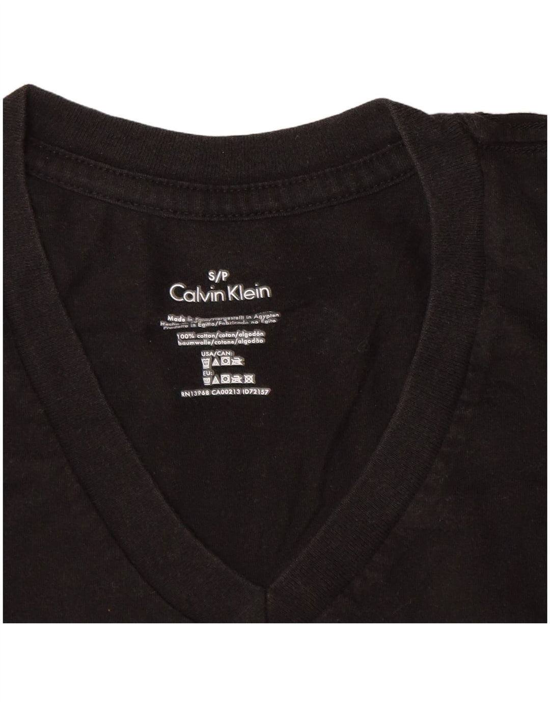 CALVIN KLEIN Mens T-Shirt Top Small Black Cotton