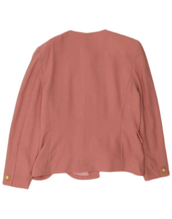 Luisa Spagnoli Womens 4 Button Blazer Jacket IT 46 Large Pink Wool