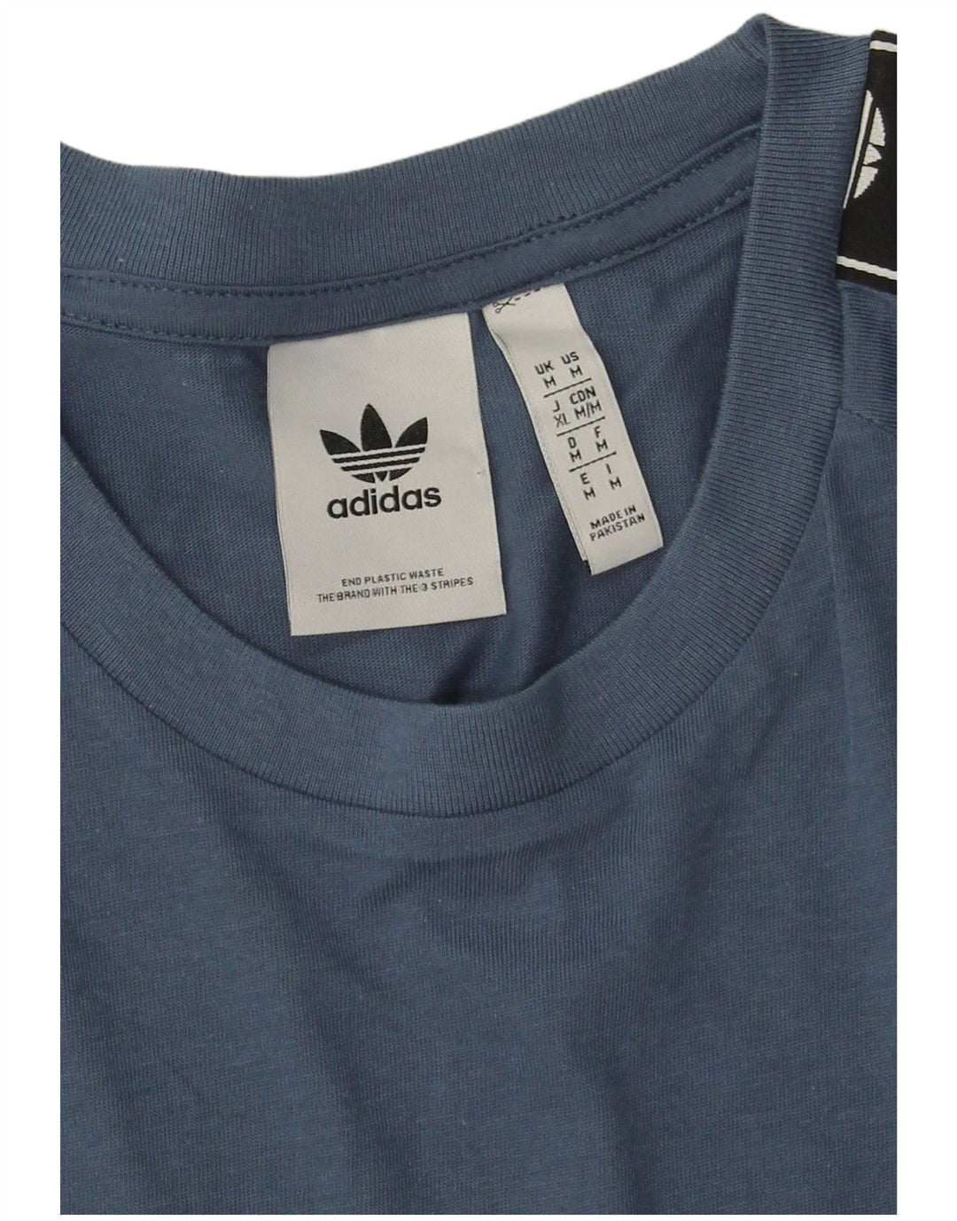 Adidas Mens Graphic T-Shirt Top Medium Blue Colourblock Cotton