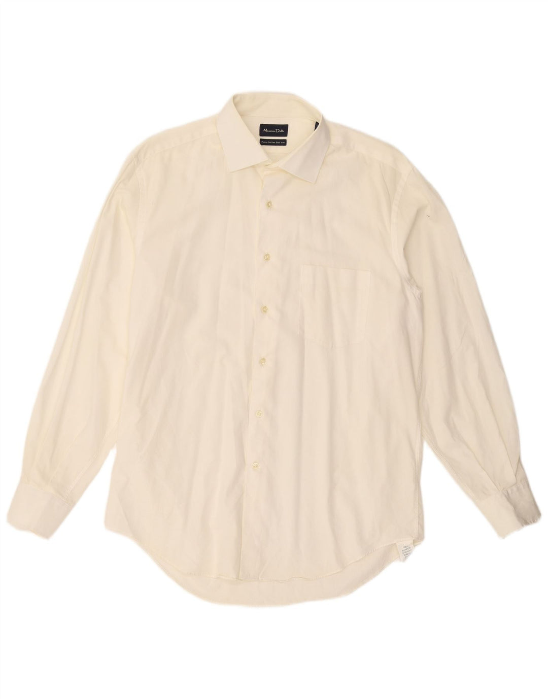 MASSIMO DUTTI Mens Shirt EU 42 Large White Cotton