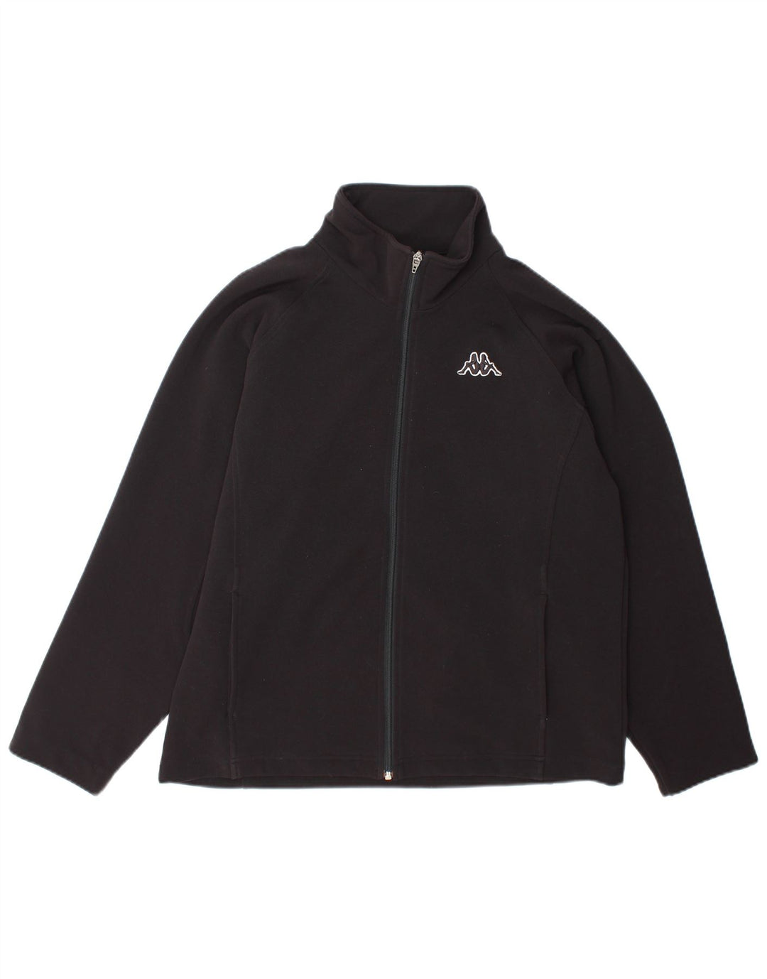 Kappa Womens Tracksuit Top Jacket UK 18 XL Black Polyester