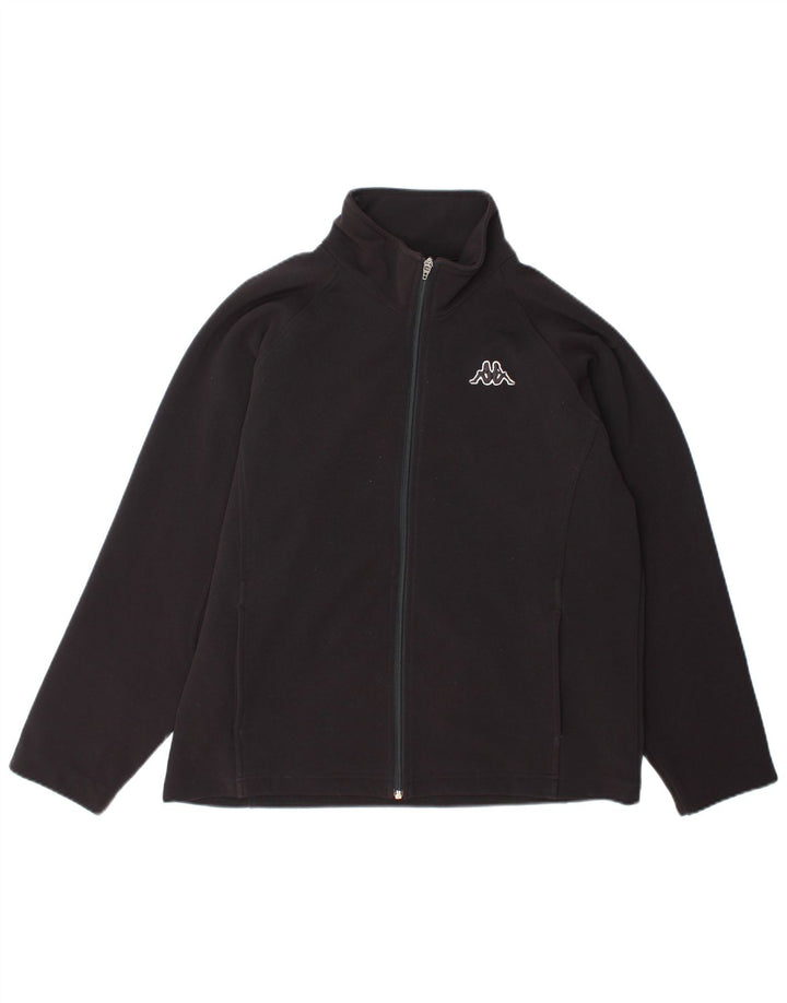 Kappa Womens Tracksuit Top Jacket UK 18 XL Black Polyester