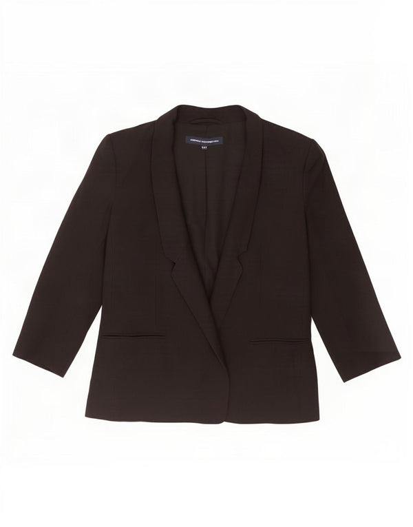 French Connection Womens 3/4 Sleeve Blazer Jacket UK 12 Medium Black