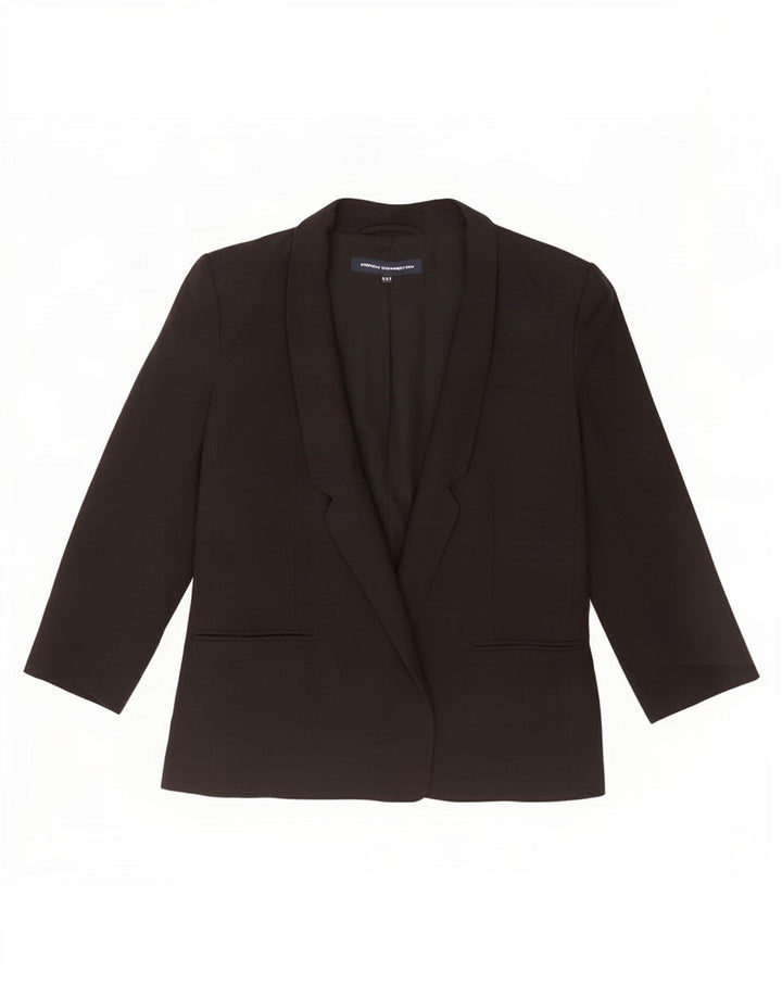 French Connection Womens 3/4 Sleeve Blazer Jacket UK 12 Medium Black