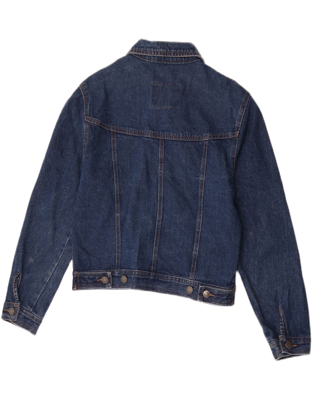 Vintage Womens Crop Denim Jacket UK 14 Medium Blue Cotton