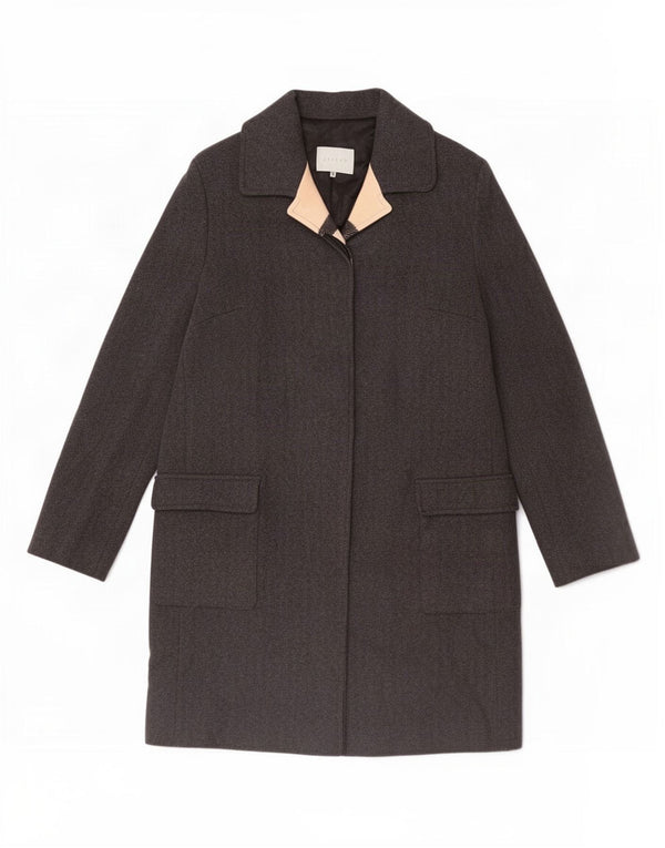 Jigsaw Womens Overcoat UK 16 Large Grey Wool