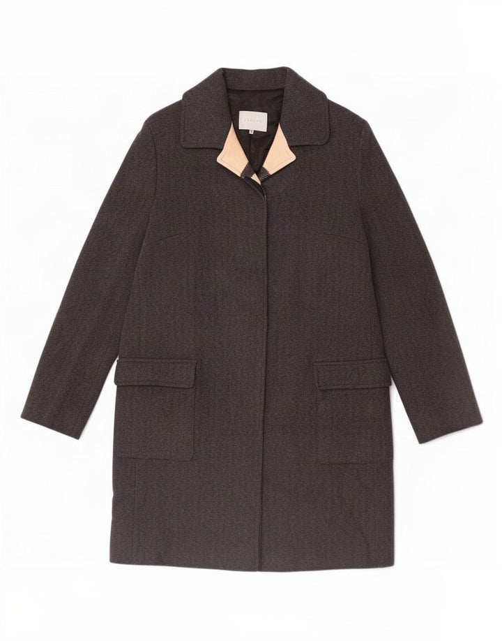 Jigsaw Womens Overcoat UK 16 Large Grey Wool