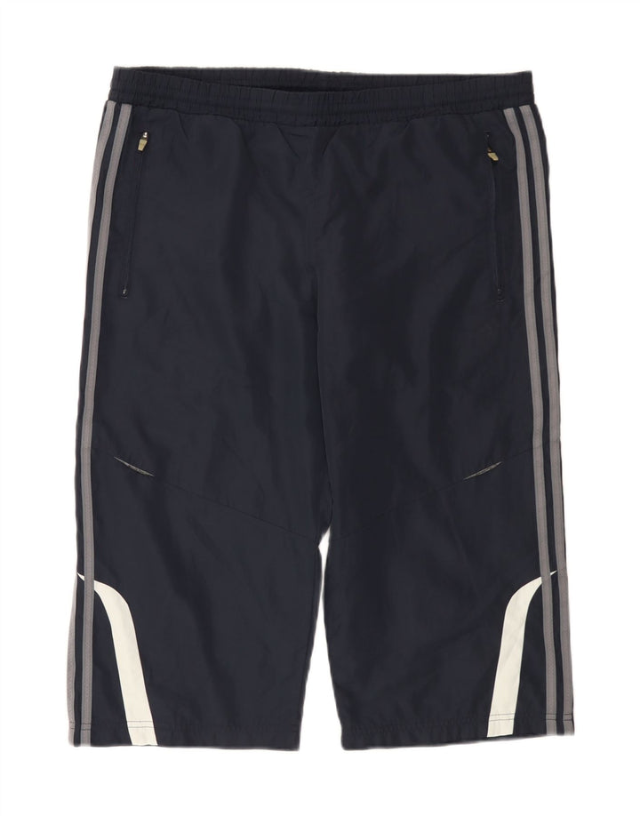 Adidas Mens Bermuda Sport Shorts Medium  Navy Blue Colourblock Polyester