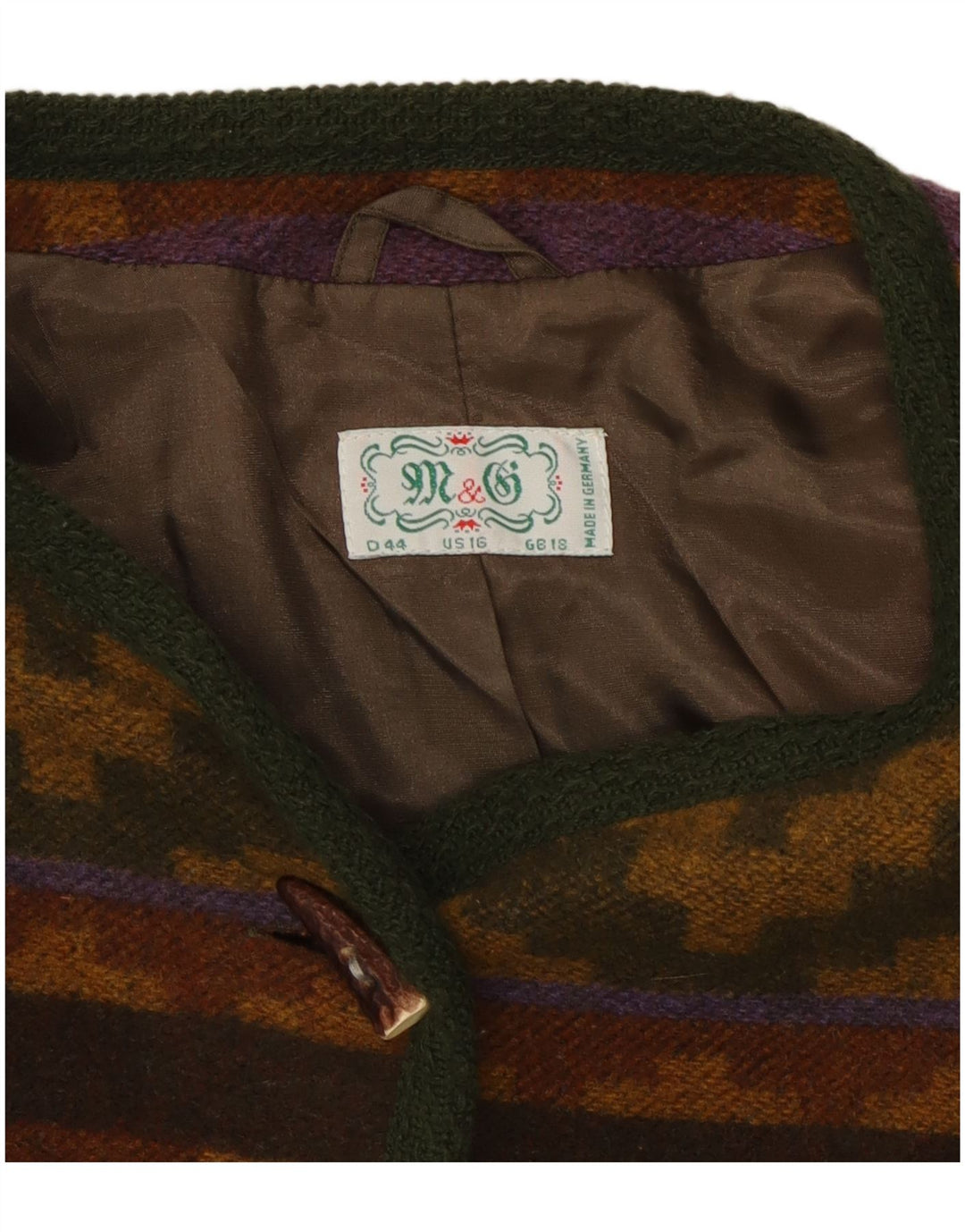 Vintage Womens Cardigan Sweater UK 18 XL Multicoloured Geometric Wool