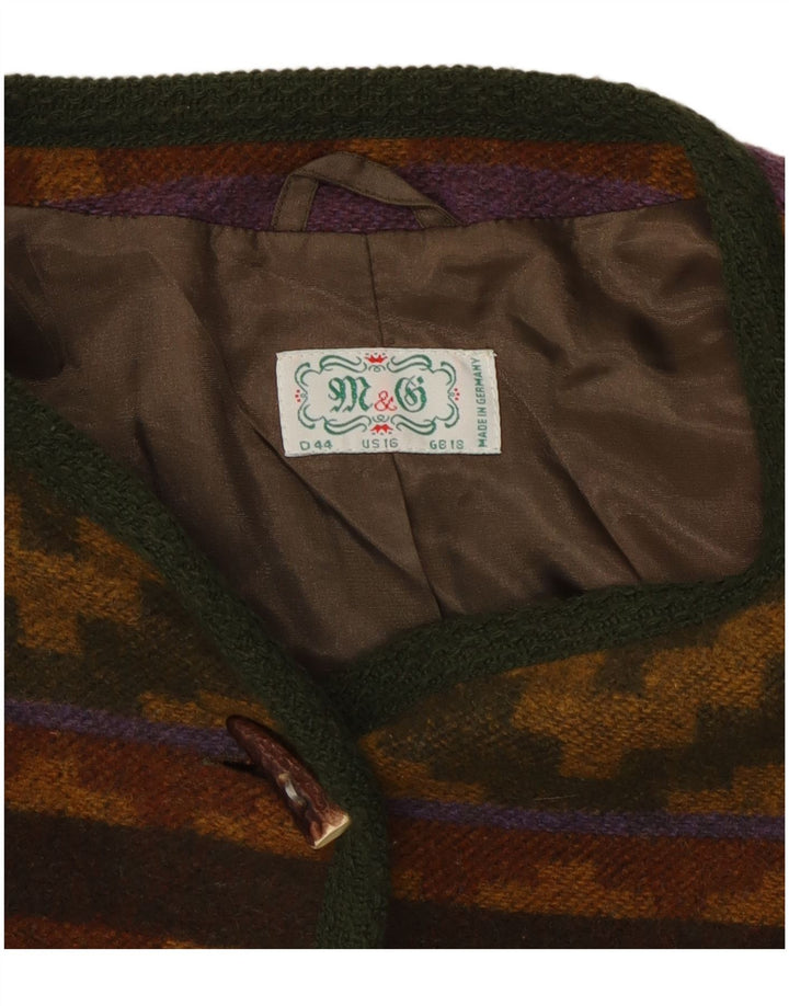 Vintage Womens Cardigan Sweater UK 18 XL Multicoloured Geometric Wool