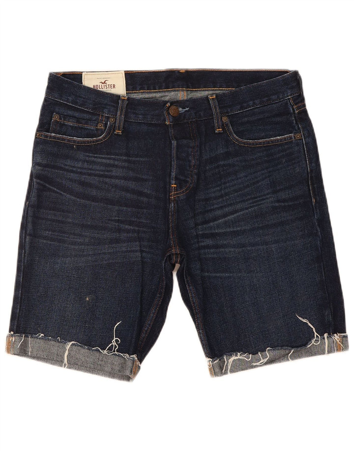 HOLLISTER Mens Denim Shorts W32 Medium Navy Blue Cotton