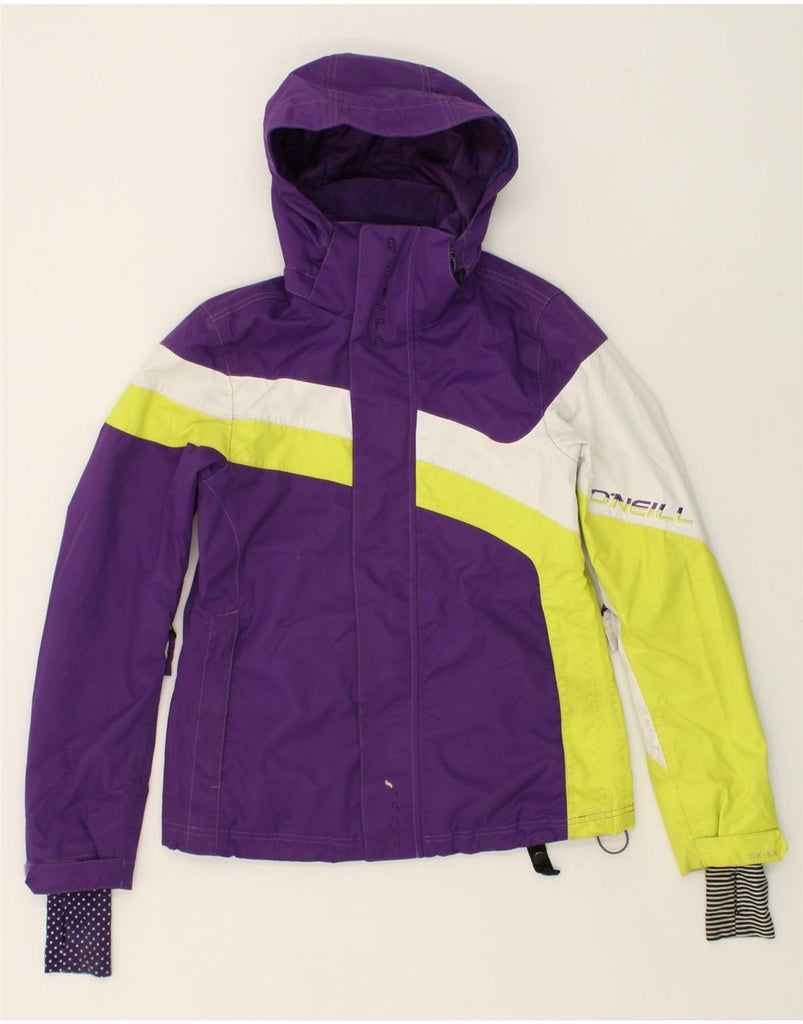 O'NEILL Womens Hooded Windbreaker Jacket UK 10 Small Purple Colourblock | Vintage O'Neill | Thrift | Second-Hand O'Neill | Used Clothing | Messina Hembry 