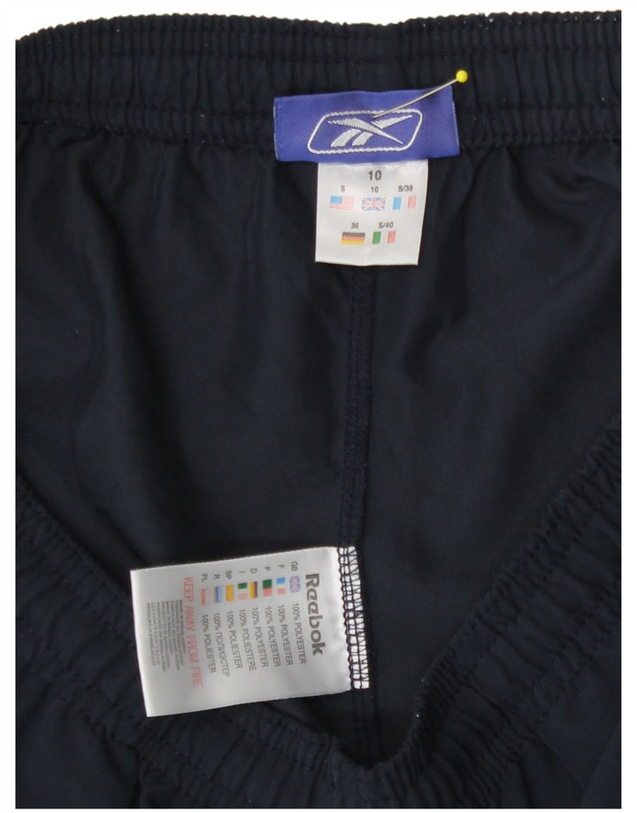 Reebok Womens Tracksuit Trousers UK 10 Small Navy Blue Polyester
