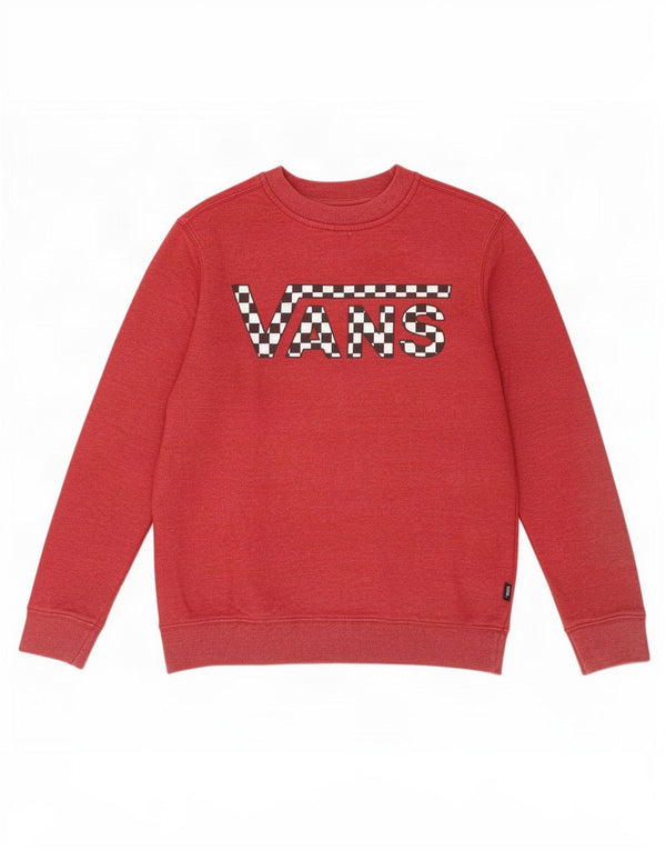 Vans Boys Graphic Sweatshirt Jumper 10-11 Years Medium Burgundy Cotton