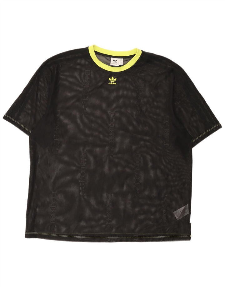 Adidas Womens T-Shirt Top UK 18 XL  Black Polyester