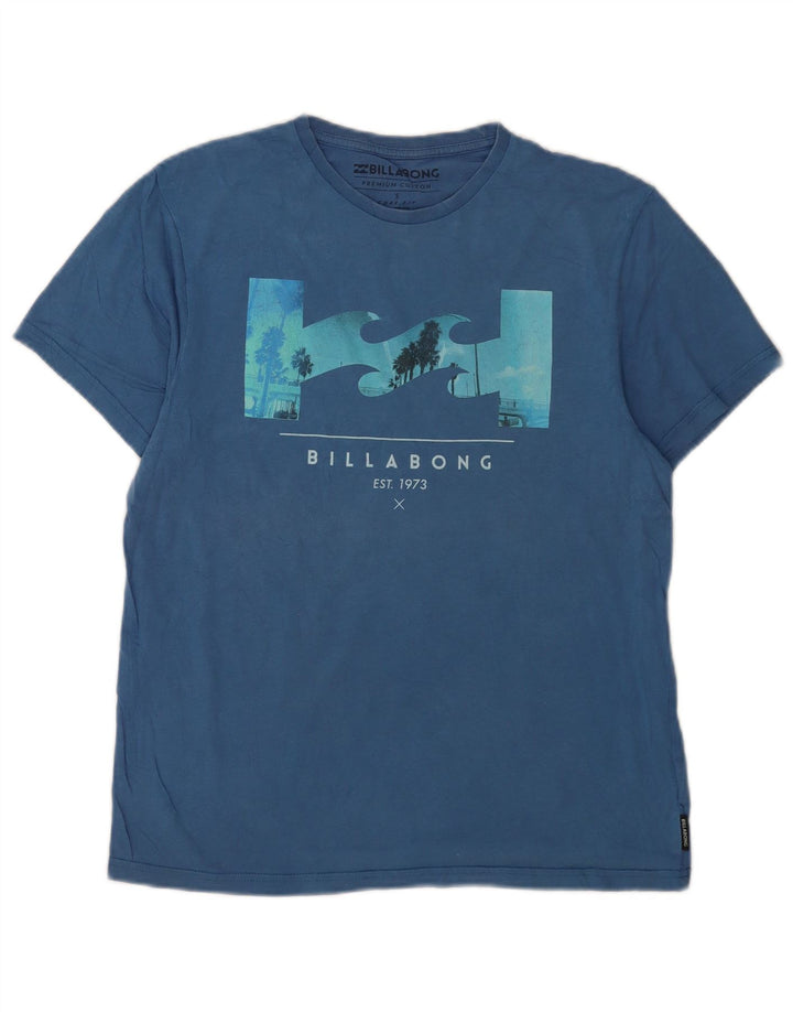 Billabong Mens Graphic T-Shirt Top Small Blue Cotton