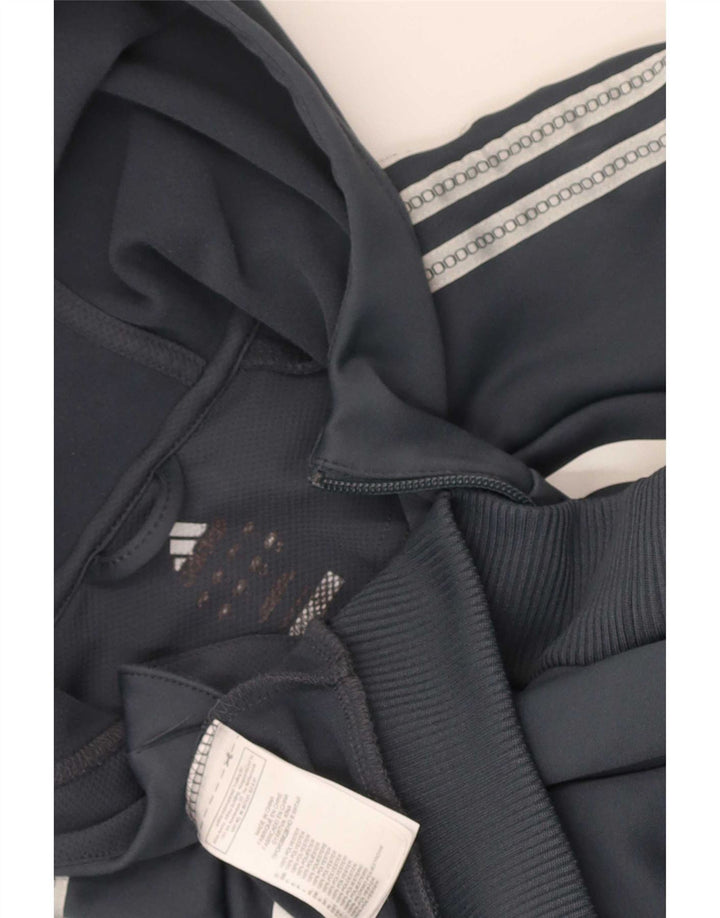 Adidas Mens Climalite Zip Hoodie Sweater Large Grey Colourblock Polyester