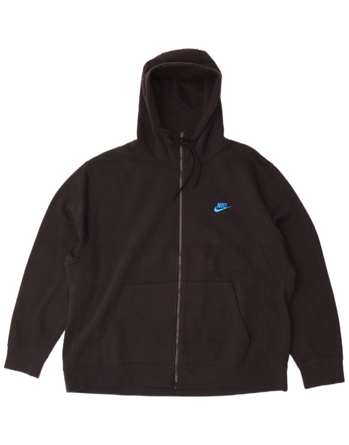 Nike Mens Zip Hoodie Sweater 2XL Black Cotton
